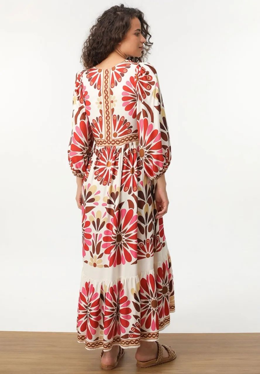 Vestido Farm MIDI Florejo OFF-WHITE  - Foto 4