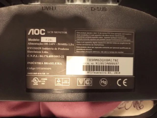 Monitor da marca AOC f19l - Foto 3