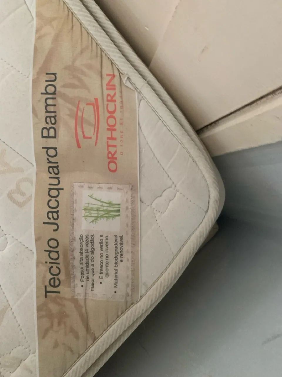Cama de solteiro grande com auxiliar,ortocrin com tecido jacquard bambu - Foto 3