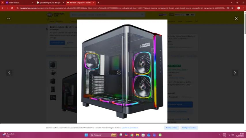 pc gamer tópD+ com 32gddr5/ munitor 27 ips 180 hz - Foto 3