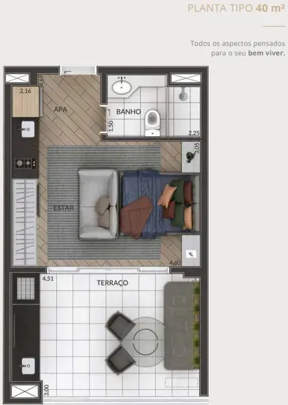 PLANTA 40m²