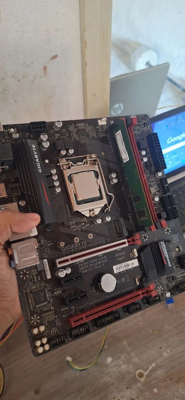Kit placa mae (defeito) I3 7100+4gb ram - Foto 2