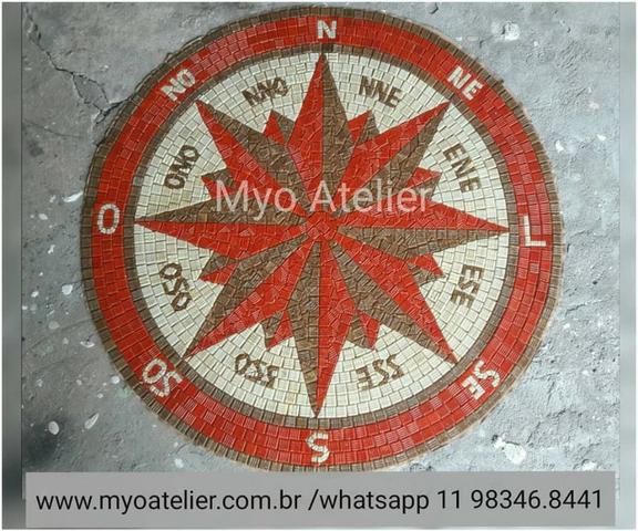 Mandala pra piso, mosaico, artistico, revestimento, rosa dos ventos, piso mosaico - Foto 4