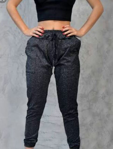 calça jogger em lurex