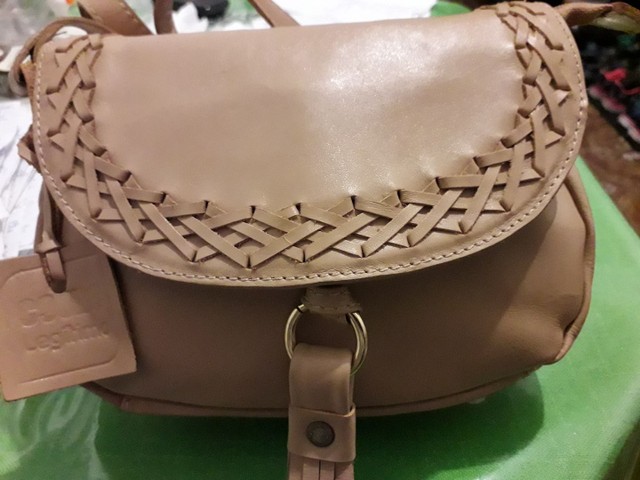 Bolsa couro cru alça  tiracolo
