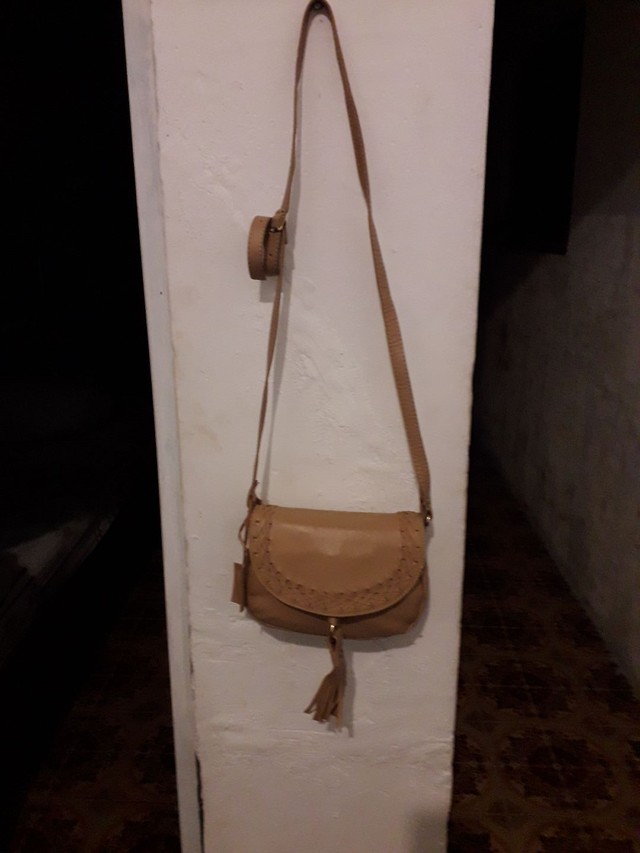 Bolsa couro cru alça  tiracolo - Foto 2