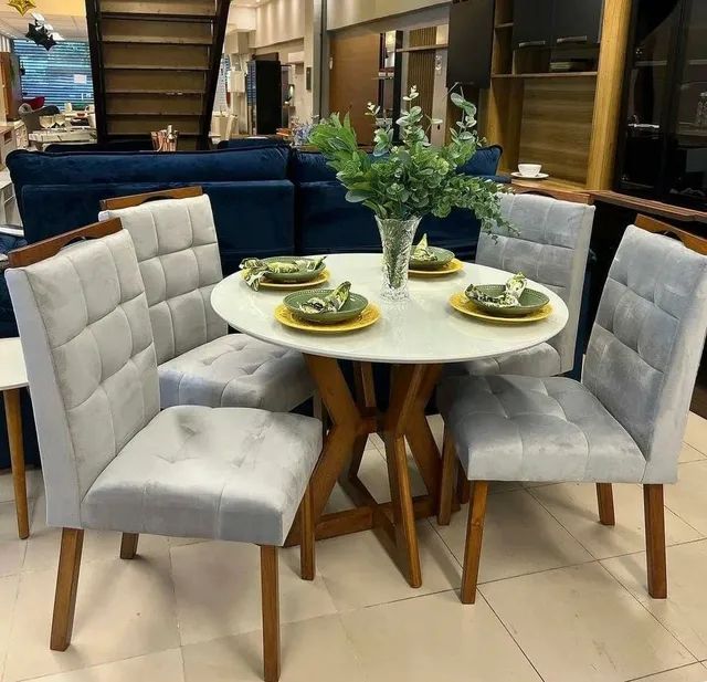Sala mesa jantar mesa redonda 4 cadeiras  - Foto 2