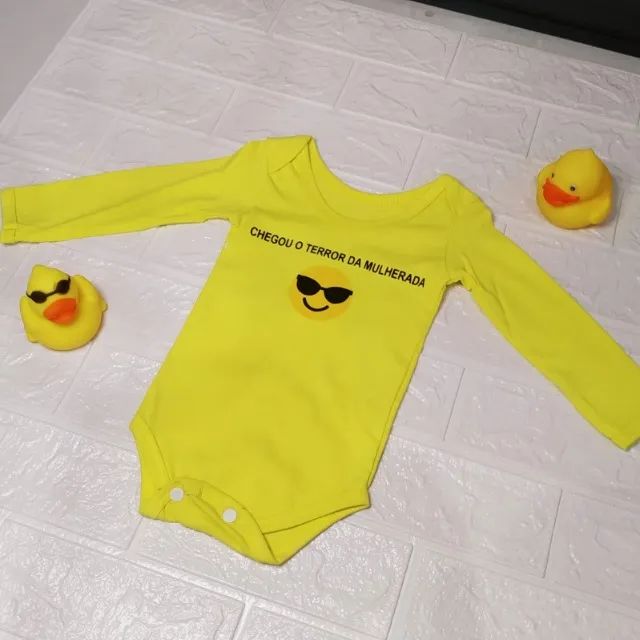 Body Baby Manga Longa Personagem Caretinha