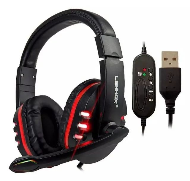 Headset Gamer Rgb Usb Fone De Ouvido Com Led Pc Xbox Ps4 Cor Preto - Foto 2