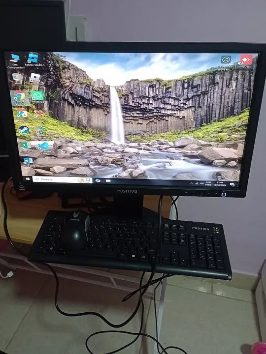 Munitor completo com teclado mause cabo VGA cabo alimentação  - Foto 5