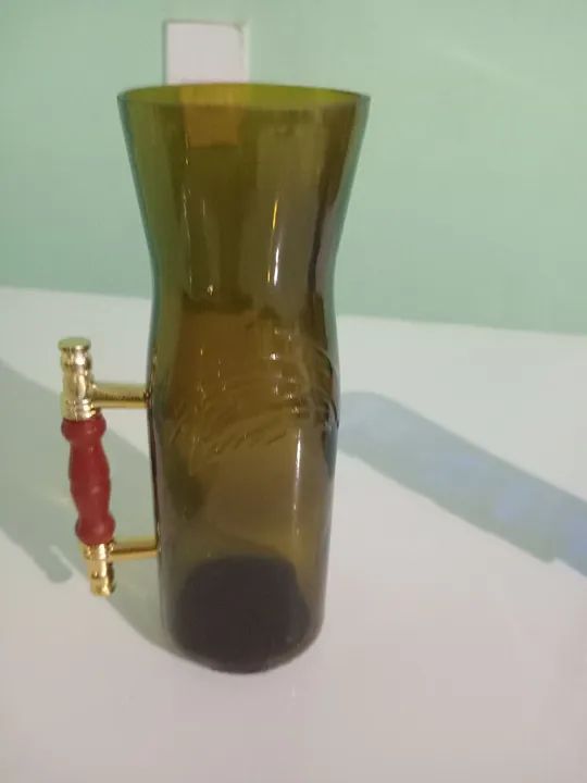 Caneca de vidro vintage com alça 