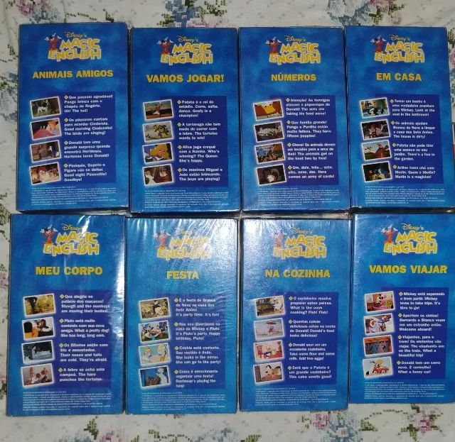 8 VHS DESENHOS DISNEY EM INGLÊS, LACRADOS, PERFEITOS   - Foto 2