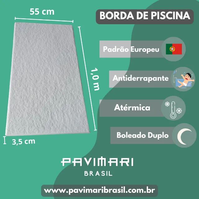 Borda Reta Medieval Boleado Duplo Antiderrapante e Atérmico 100 x 55 x 3,5 Branca