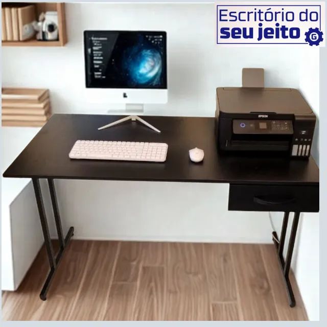 Mesa para Computador Reforçada com Gaveta 1,2m NOVA Industrial Multiuso Notebook Estudo