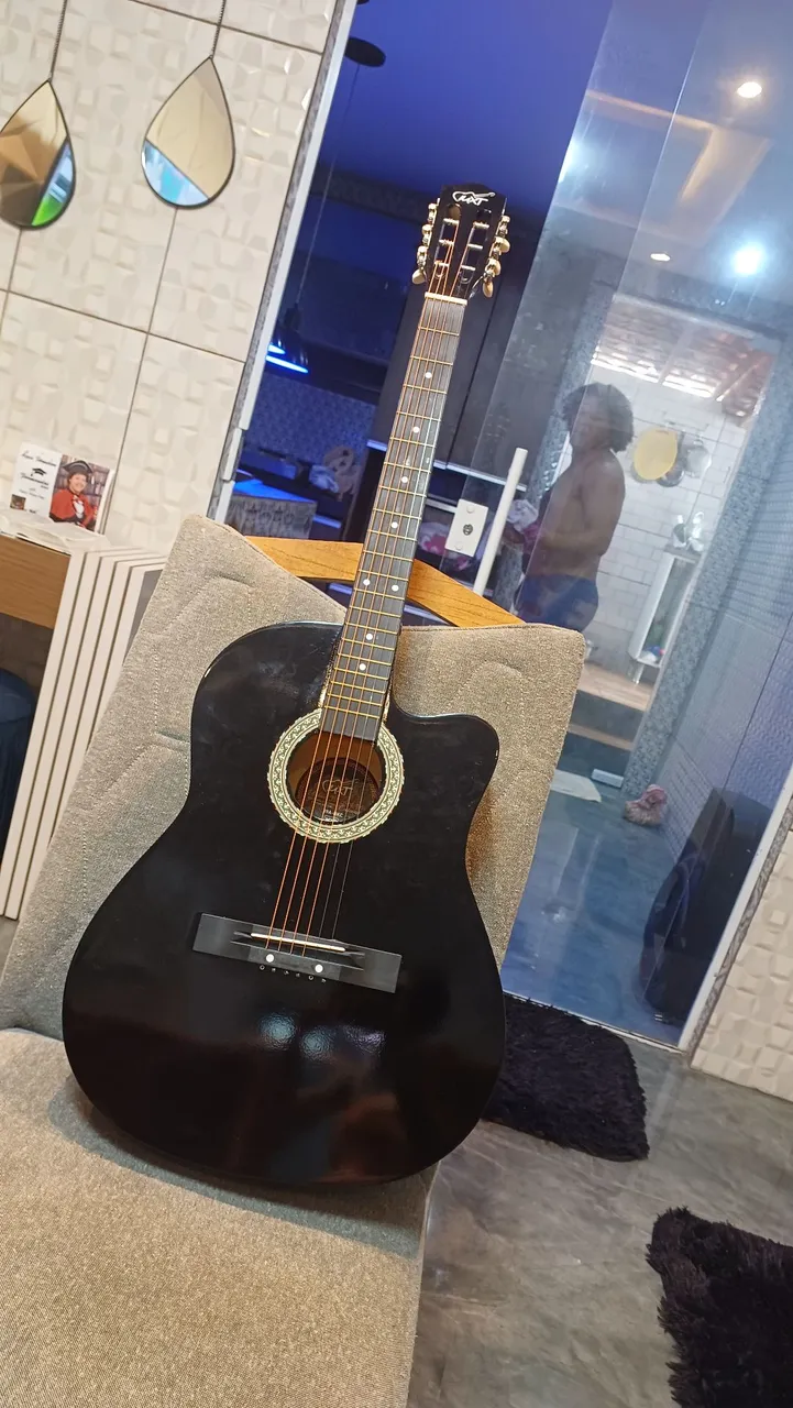 Violão Acústico Preto - Novo