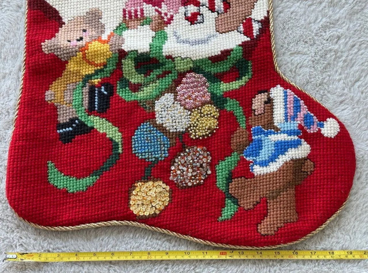 Enfeite de Natal - linda Bota de Natal bordada com pedrarias - Foto 6