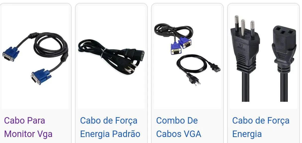 Cabos VGA, Força e Combo para PC - Diversos Modelos