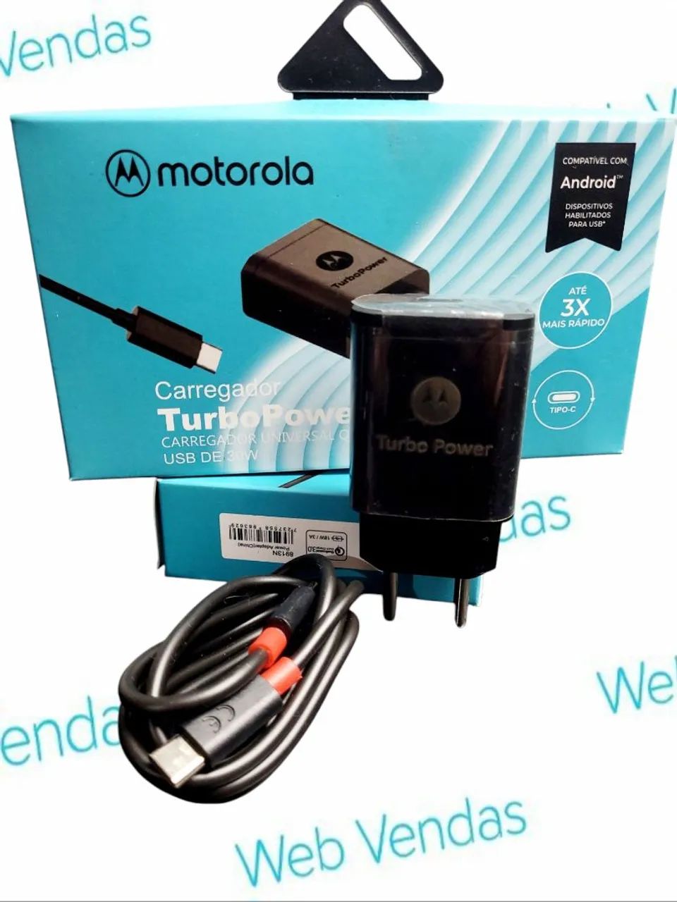 CARREGADOR TURBO POWER MOTOROLA TIPO C - C  - Foto 5