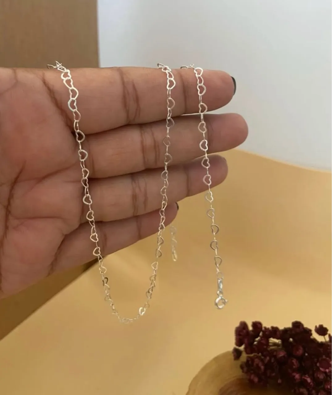 Colar e Pulseira de Corações Delicado - Prata 925