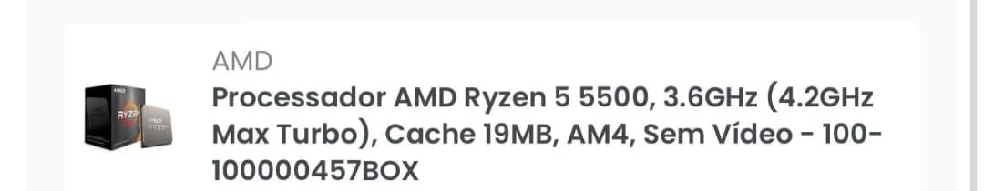 Processador AMD Ryzen 5 5500