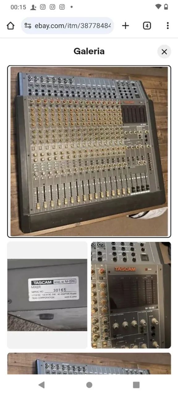Mesa de Som tascam m.1516 - Foto 3