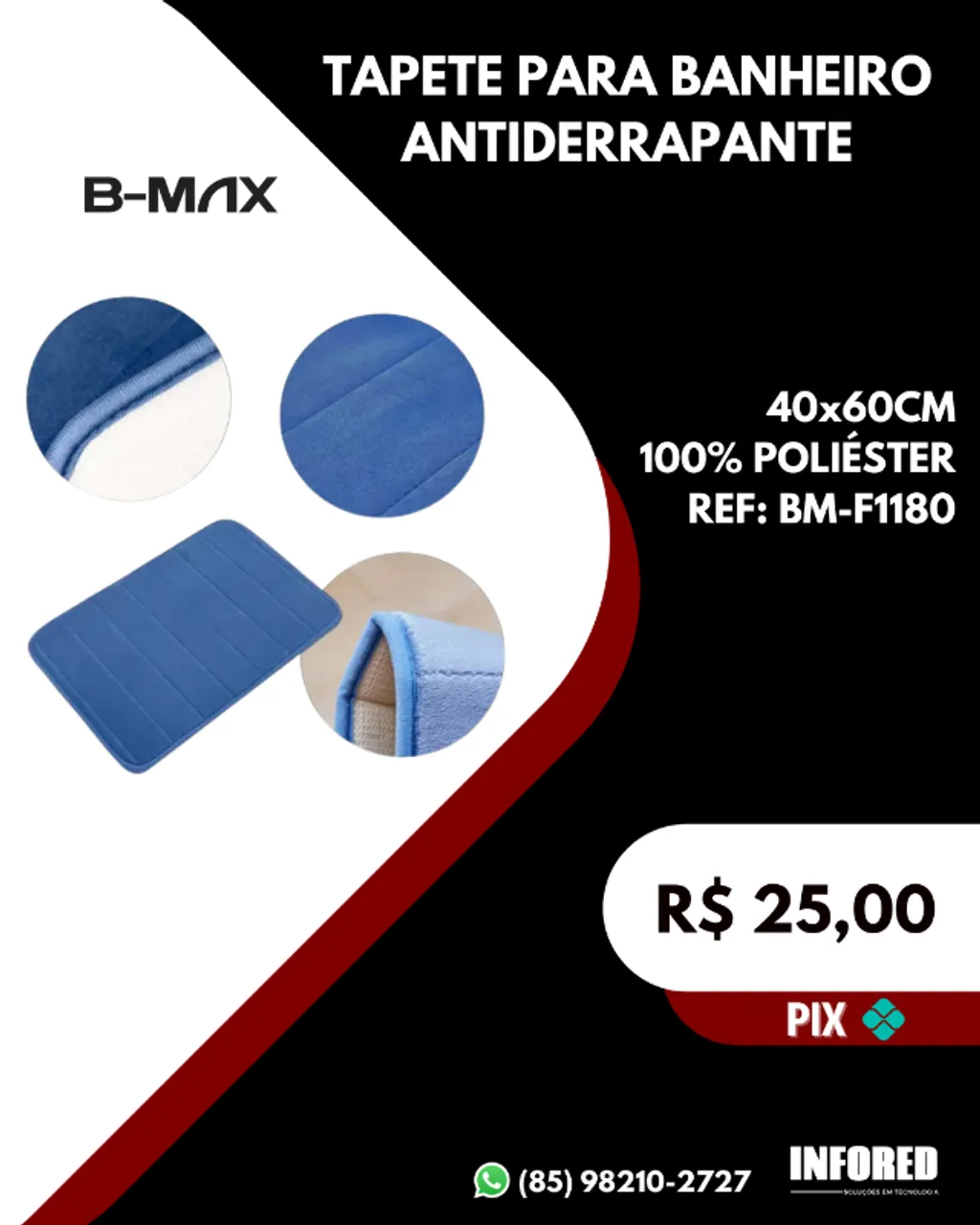 Tapete para banheiro antiderrapante BM-F1180