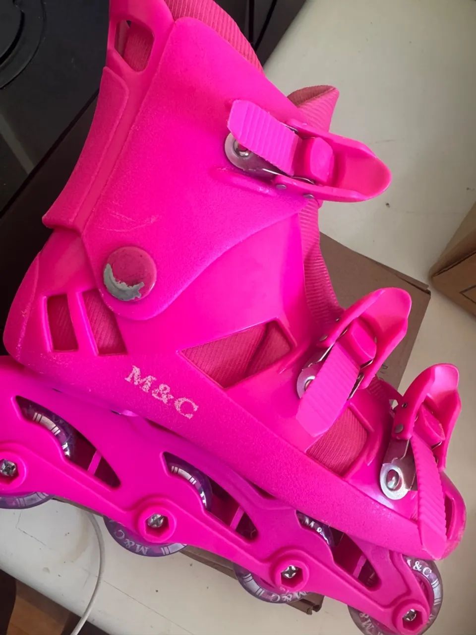Patins Inline Infantil Rosa M&C