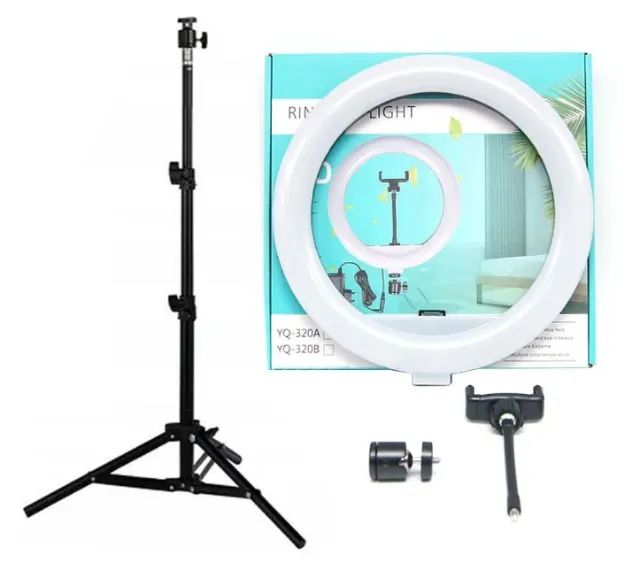 Iluminador Ring Light 26cm 10 Polegadas Com Suporte Celular e Tripé 2 Oberon Novo na Caixa