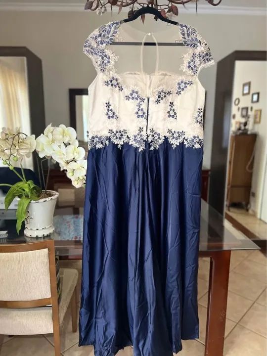 Vestido longo azul marinho - Foto 2