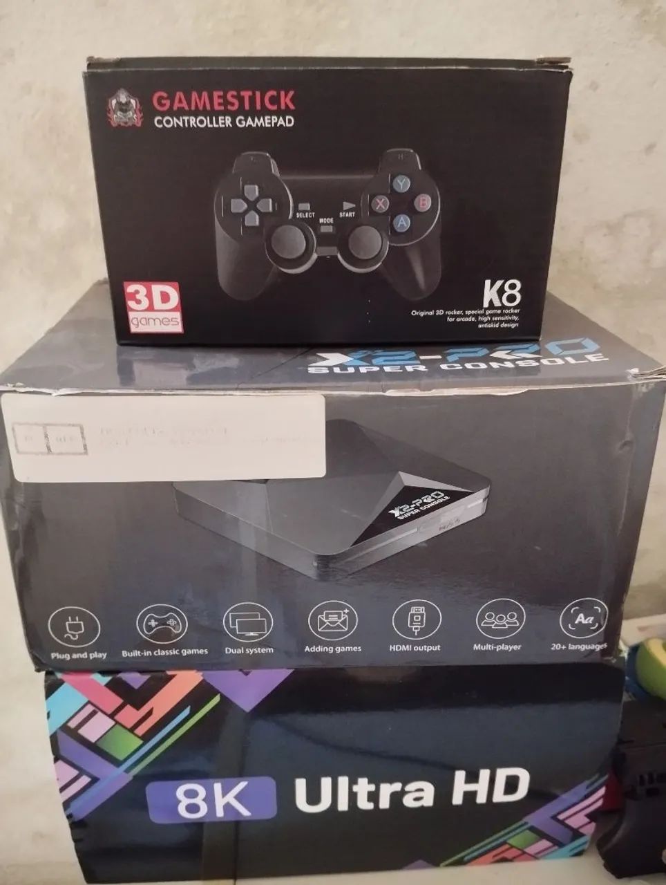 Console de jogos 8K Ultra HD com gamepad