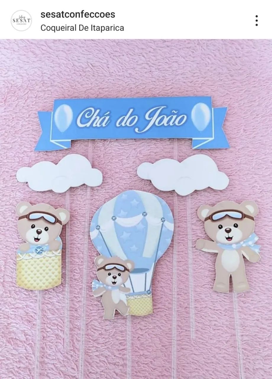 Caixa de presente para chá de bebê ursinho - Foto 3
