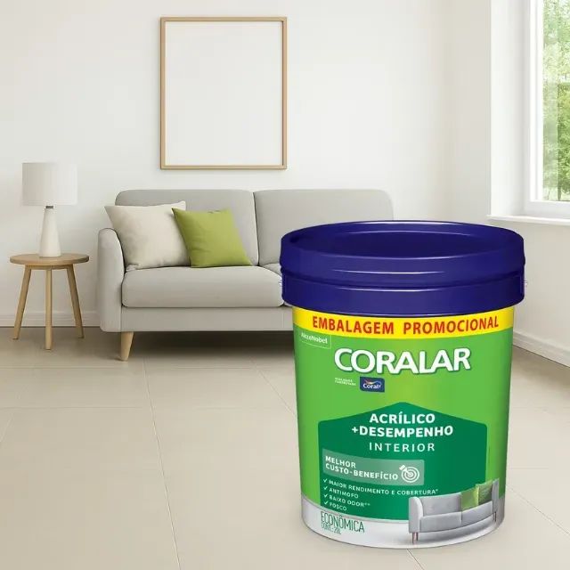 Tinta 20 Litros Coralar + Desempenho branco gelo