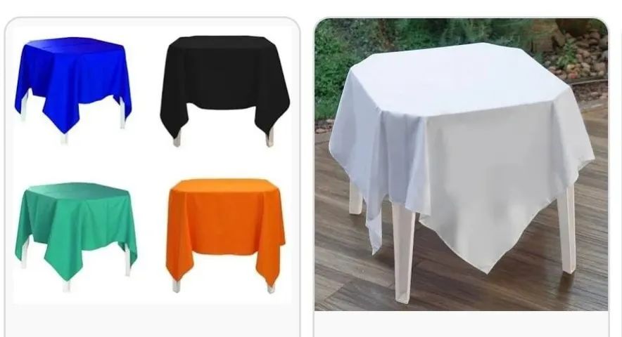 Toalha de mesa quadrada e Cortina de voal