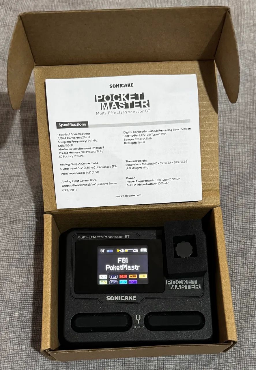 Pedaleira Pocket Master sonicake baixo guitarra