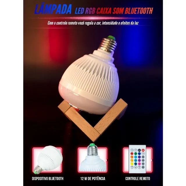 Lâmpada LED com Bluetooth e Controle Remoto - Foto 2