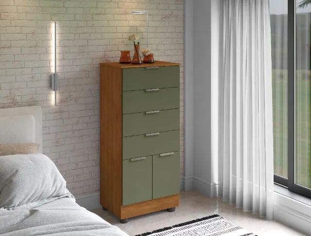 CÔMODA 100% MDF 2 PORTAS E 4 GAVETAS - Foto 3