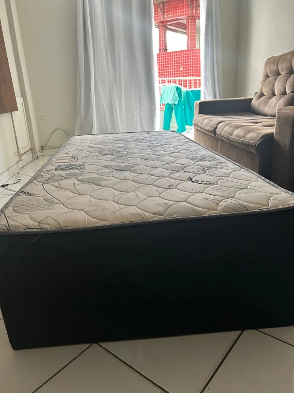 Cama Box solteiro + Cabeceira estofada 
