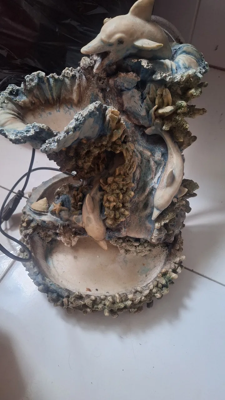 Fonte Decorativa de Golfinhos - Decoração Marinha