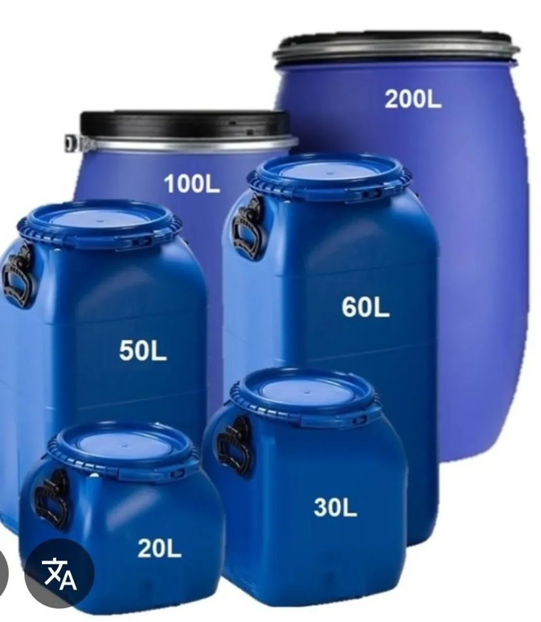 Bombonas Plásticas de Diversos Tamanhos - 20L a 200L