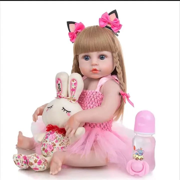 PROMOÇÃO, Boneca Bebê Reborn 48cm, corpo de silicone I   Gatinha loira
