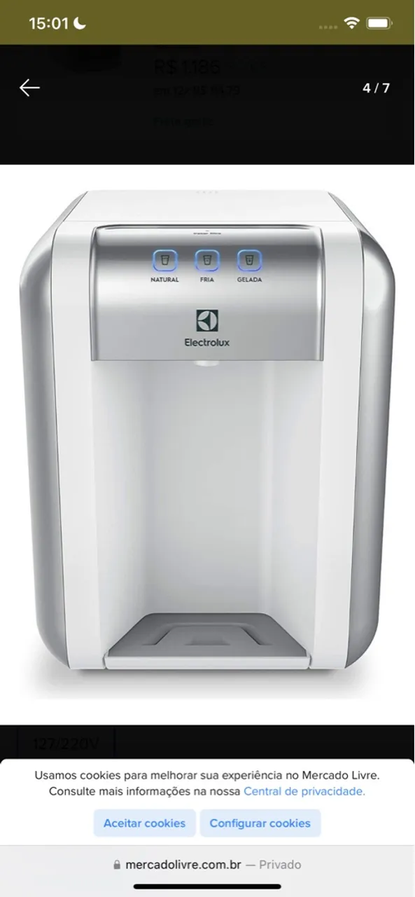 Geladeira Electrolux Purificador de Água