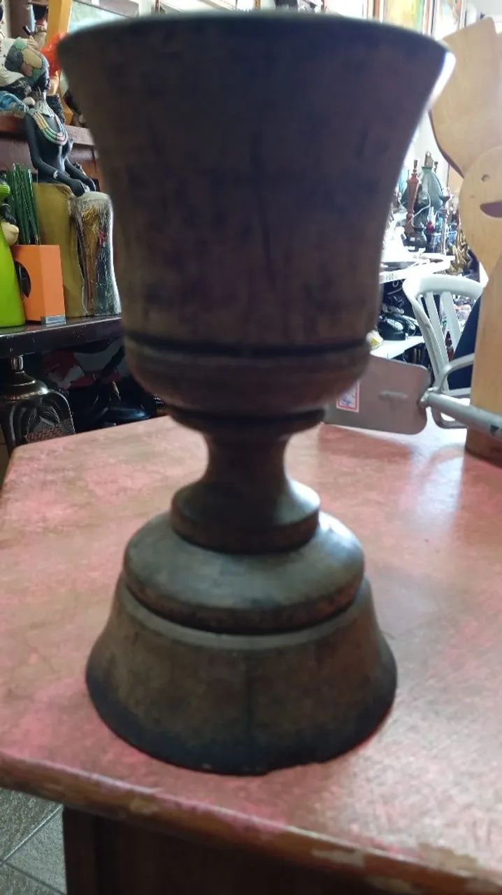 Taça de madeira antiga - Foto 3