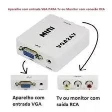 Conversor de Áudio e Vídeo VGA P2 para AV RCA - Foto 2