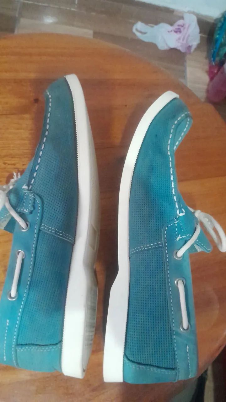 Sapatos  de Couro Azul - Foto 4