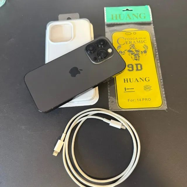 IPhone 14 Pro 256GB Preto Nunca mexido! Com Brindes! Ótimo estado! Aceito cartão! - Foto 5