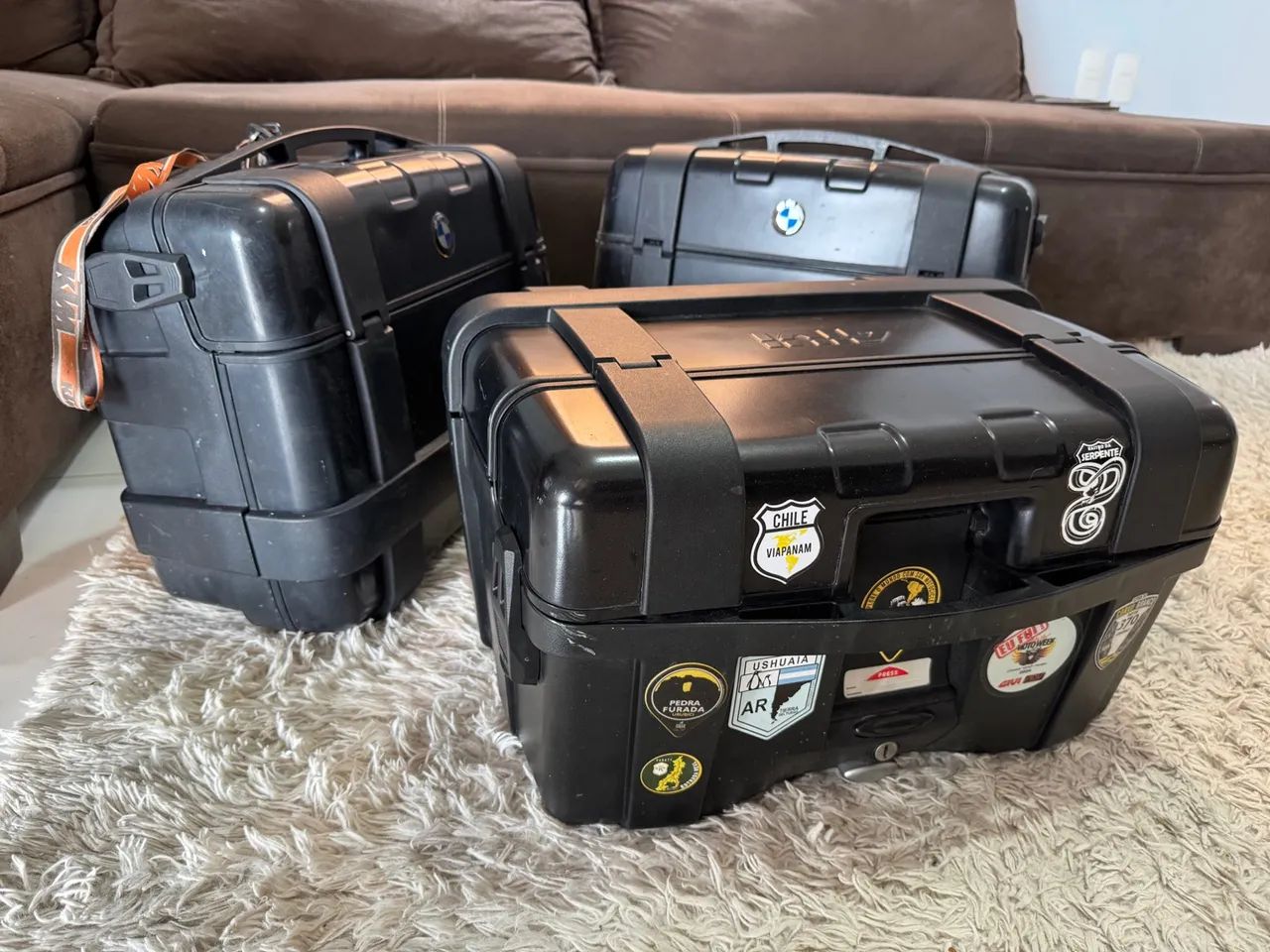 Baús laterais e top case Givi Trekker para moto - Foto 3