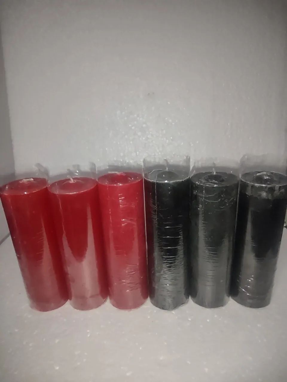 Vela Preta e Vermelha Kit com 6 velas 7 dias 250g - Foto 4