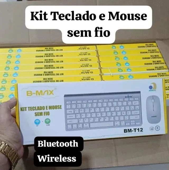 Kit Teclado e Mouse sem Fio BM-T12