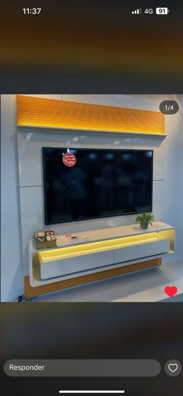 Painel para TV  com led e racks direito da fábrica.