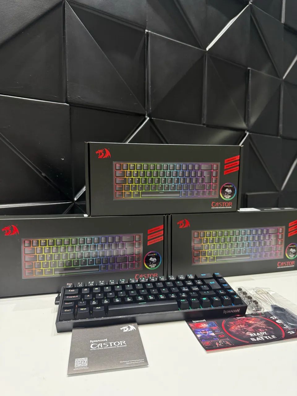 Teclado mecânico Redragon RGB Castor Switch Brown  - Foto 2